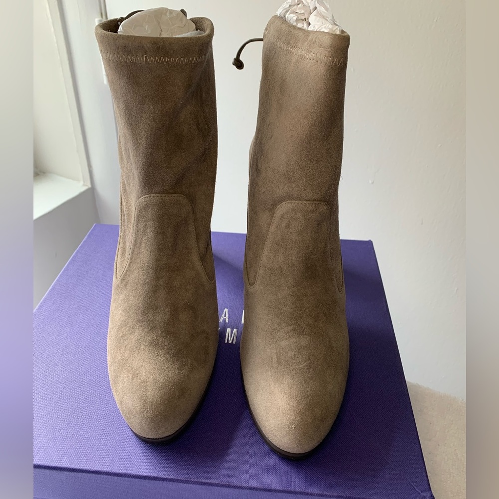 Stuart Weitzman Glove Tie-Back Suede Ankle Boot/Bootie US 10 - Picture 2 of 9